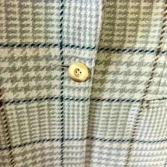 Vintage Russ Women's Teal, Gray and Tan Plaid 2 Piece Skirt Jacket Suit, size 12 - Picture 3 of 8